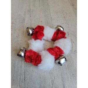 Unique peppermint Bell dog cat scrunchy hair tie pet collar Xmas unique animal